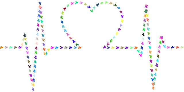 Free heart heartbeat birds vector