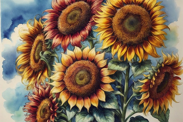 Free Ai Generated Sunflowers illustration and picture