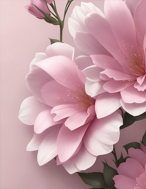 Ai Generert, Blomster, Rosa Blomster