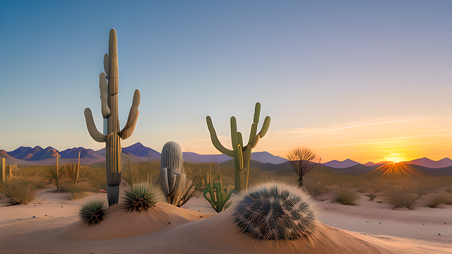 Free ai generated desert cacti illustration