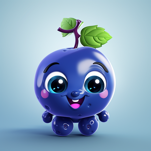 Free ai generated blueberry raspberry illustration
