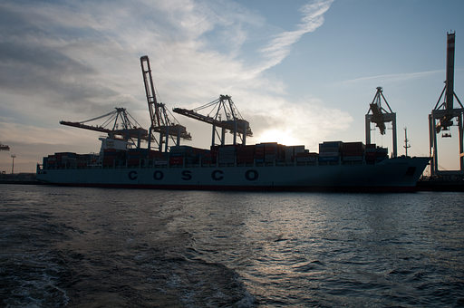 Hamburg, Havn, Beholder, Containerskib