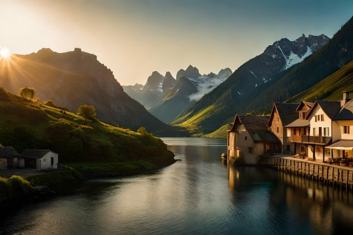 Free Ai Generated Sunset illustration and picture