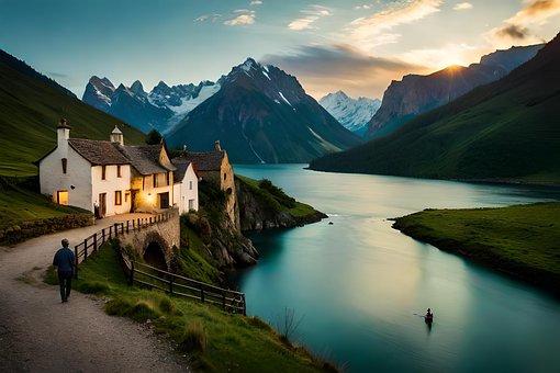 Free Ai Generated Village illustration and picture