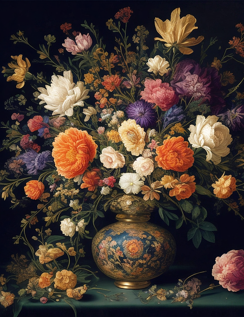 Still Life, Oil Painting, Flowers
