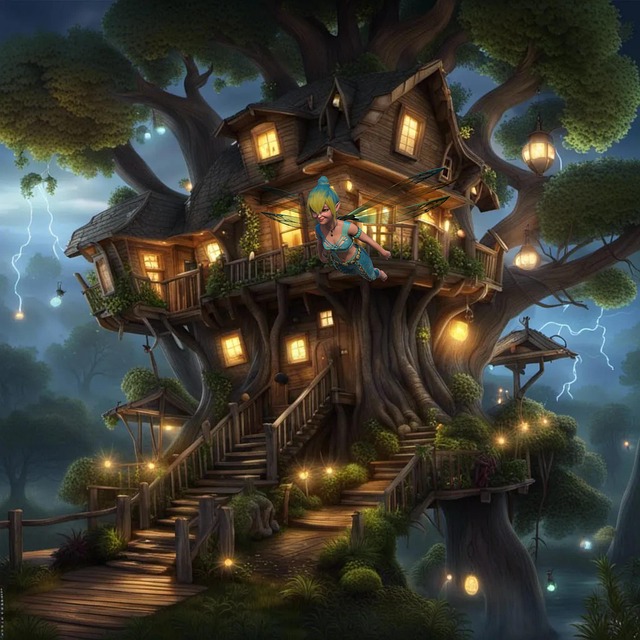 Download Ai Generated Elf House Fairy RoyaltyFree Stock Illustration