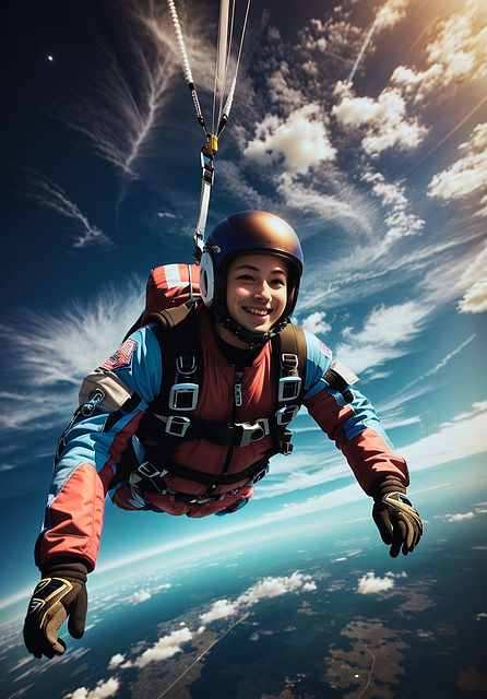 Free ai generated man parachuting illustration