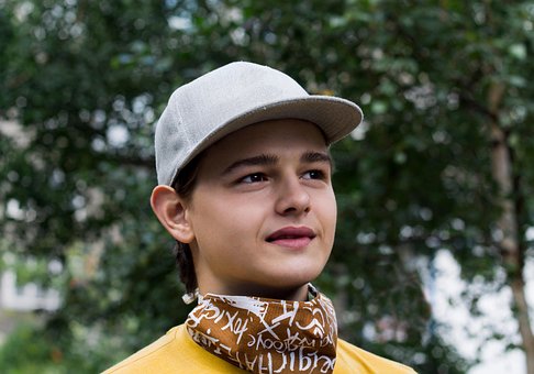 Mens, Helder, Zon, Stad, Snapback