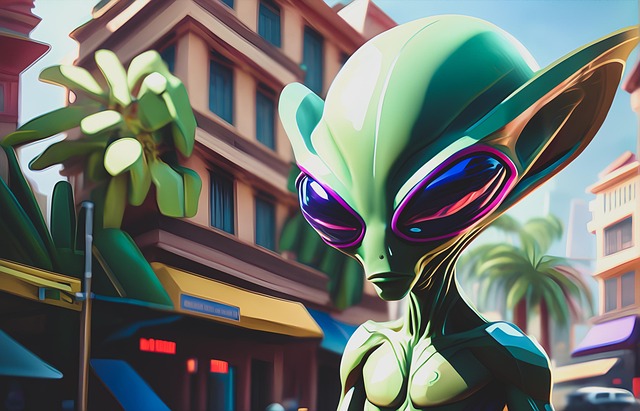 Free ai generated alien extra-terrestrial illustration
