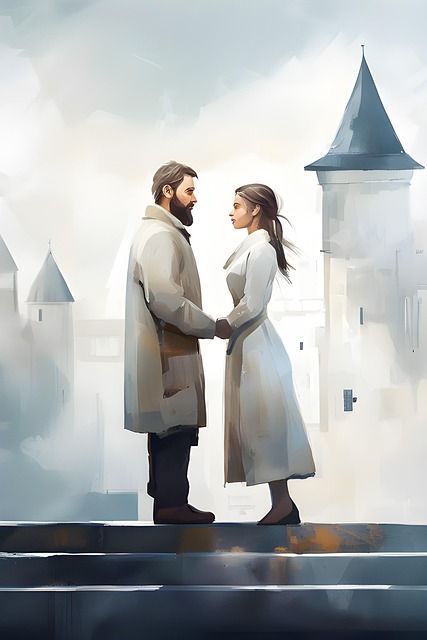 Free ai generated couple lovers illustration