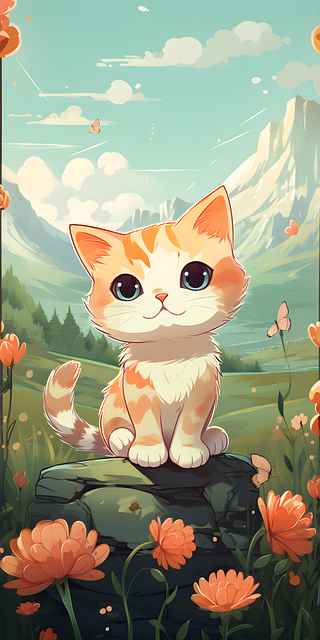Free cat domestic animal sweet illustration