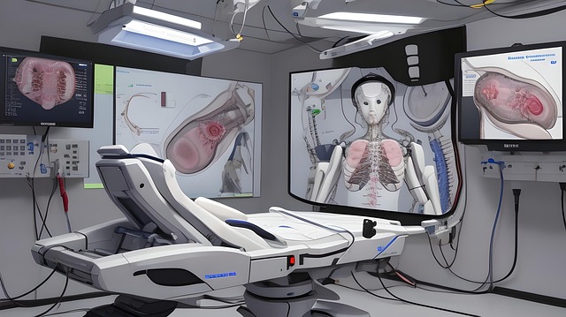Free operating theater surgical robot artificial intelligence illustration