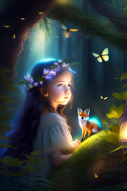 Free ai generated elf forest illustration