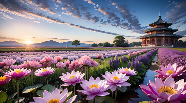 Free ai generated flowers field illustration