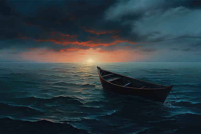 Download free HD stock image of Ai Generated Sea Free ai generated sea sunset illustration