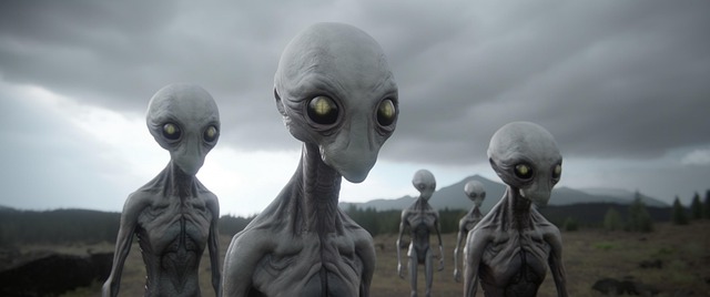 Free ai generated aliens travellers illustration