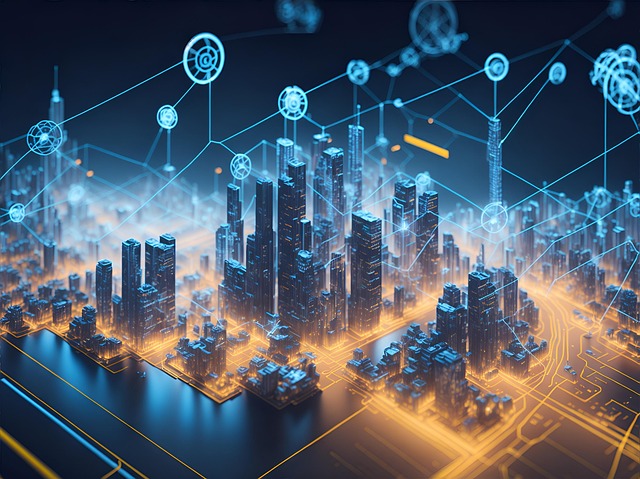 Free ai generated digital network illustration