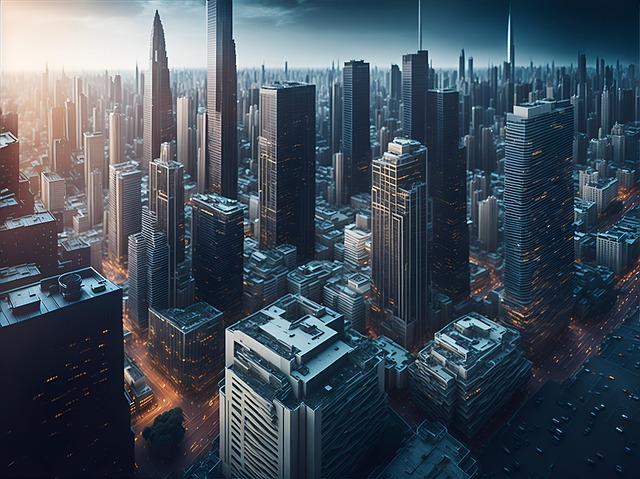 Free ai generated buildings skycrapers illustration