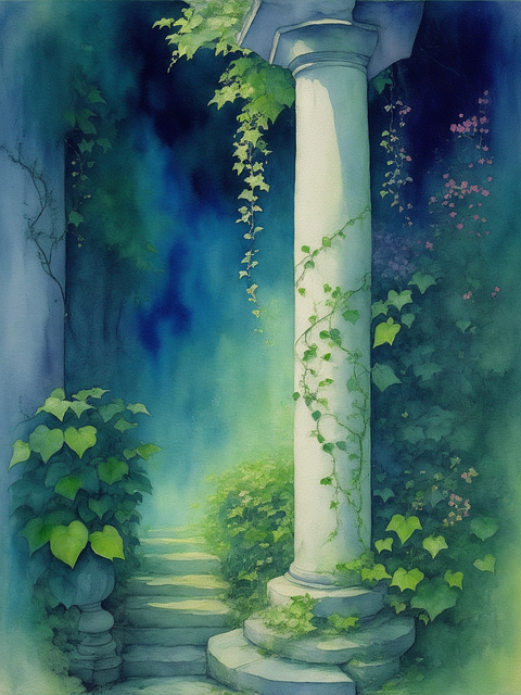 Free ai generated ivy pillar illustration