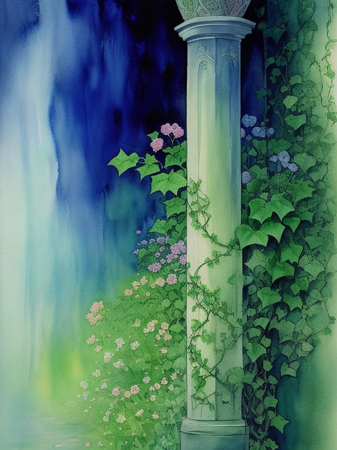 Free ai generated ivy pillar illustration