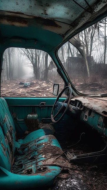 Free ai generated chernobyl car illustration