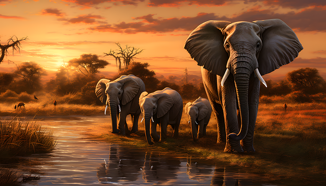 Download free HD stock image of Ai Generated Elephants Free ai generated elephants animals illustration