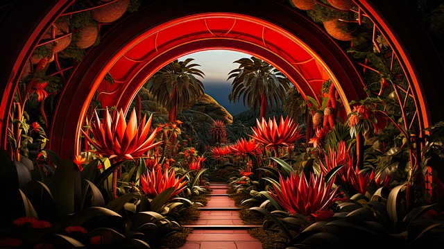 Free ai generated flowers path illustration