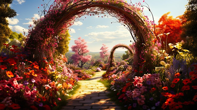 Free ai generated flowers tree illustration