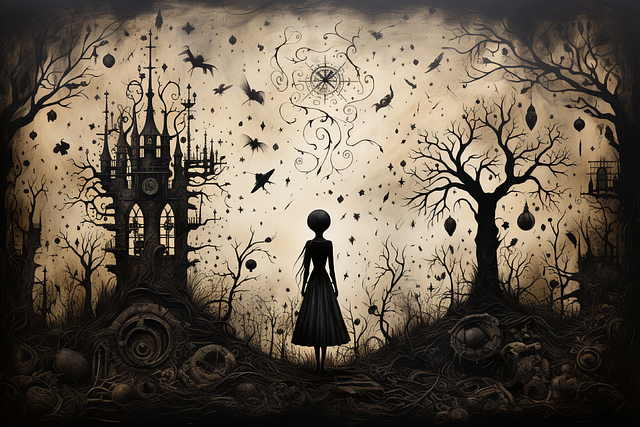 Free ai generated girl forest illustration