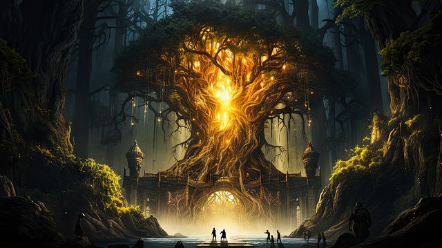 Free ai generated tree magical illustration