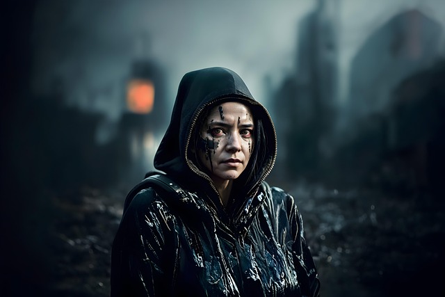 Free ai generated dystopian woman illustration
