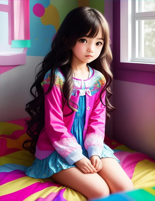 Free ai generated girl depression illustration