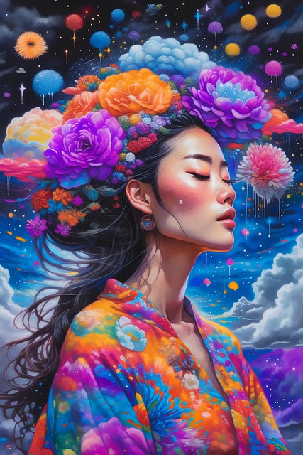 Free ai generated woman geisha illustration