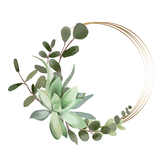 Free watercolor floral frame wreath illustration
