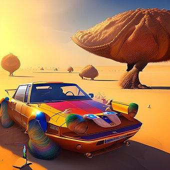 Free Trippy Desert illustration and picture