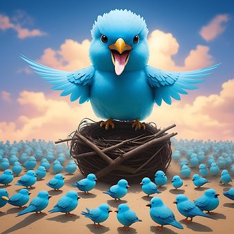Free Ai Generated Blue Birds illustration and picture