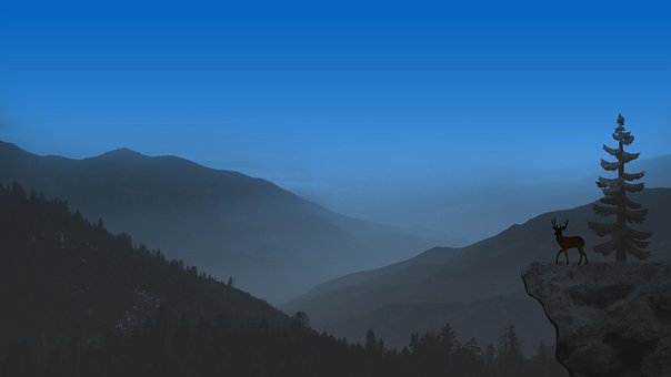 Free Deer Trees illustration and picture