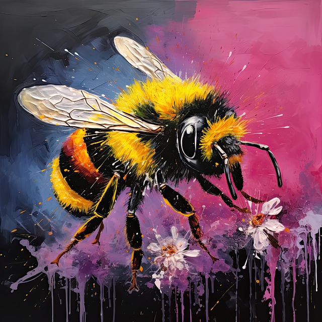 Download free HD stock image of Bee Insect Free bee insect flower illustration