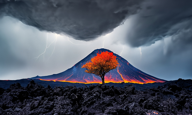 Berge, Natur, Baum, Motivation, Lava