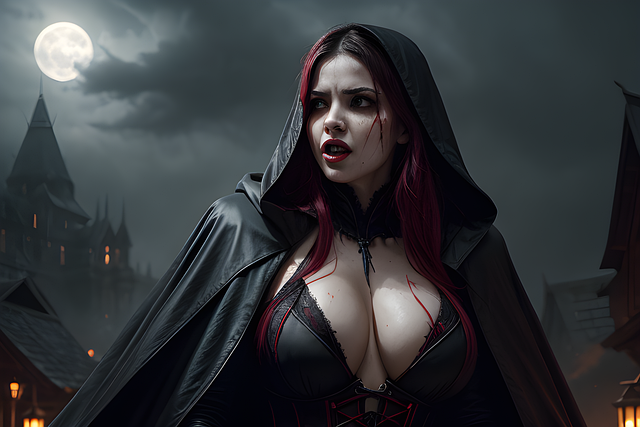 Download free HD stock image of Woman Vampire Free woman vampire horror illustration
