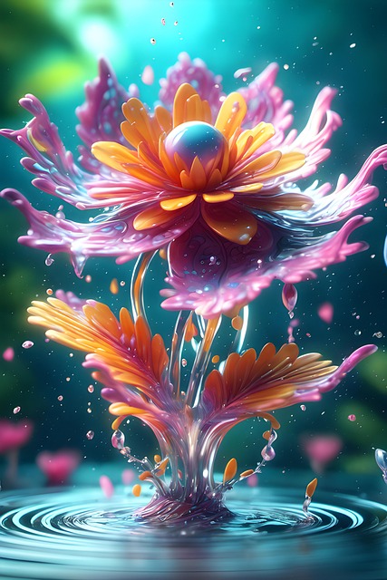 Free ai generated flower splash illustration