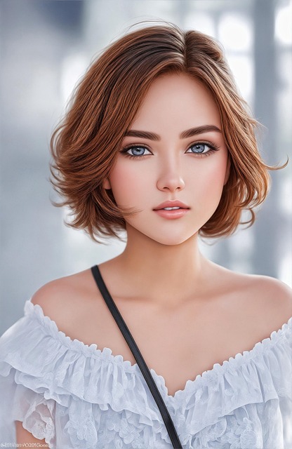Free woman young short haircut illustration