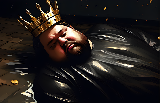 Free king sleeping wet illustration
