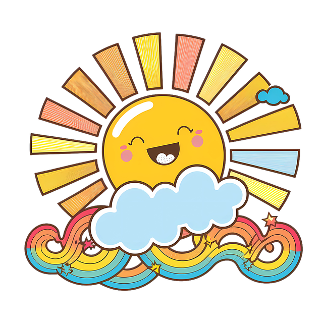 Free ai generated sun rainbow illustration