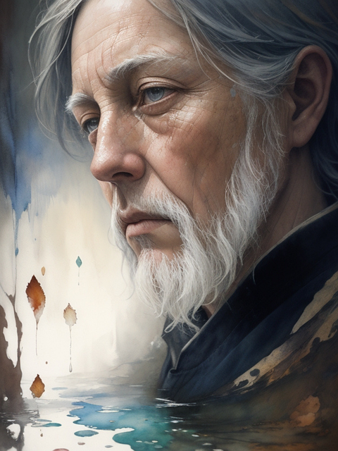 Free sad man mature illustration