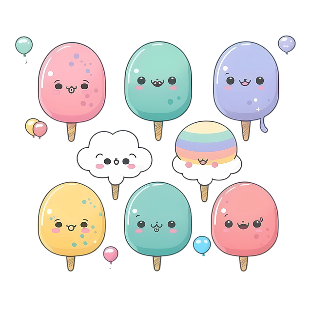 Free ice cream dessert cartoon illustration