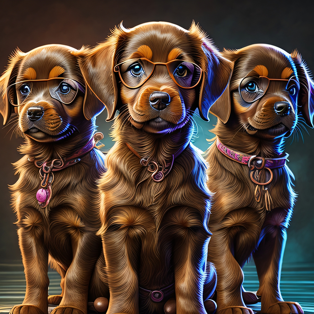 Ai Generiert, Welpen, Hunde, Braune Hund