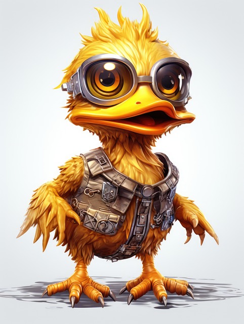 Free duck bird steampunk illustration