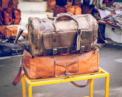 Bagage, Læder, Gammel, Antik, Marked