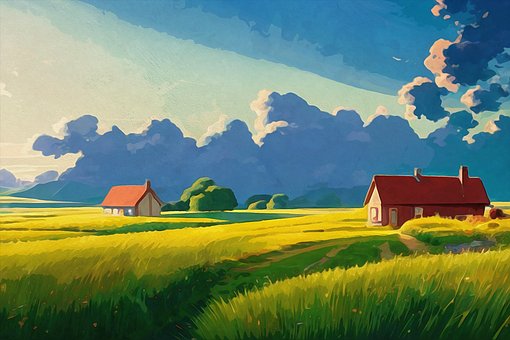 Free Ai Generated Village illustration and picture